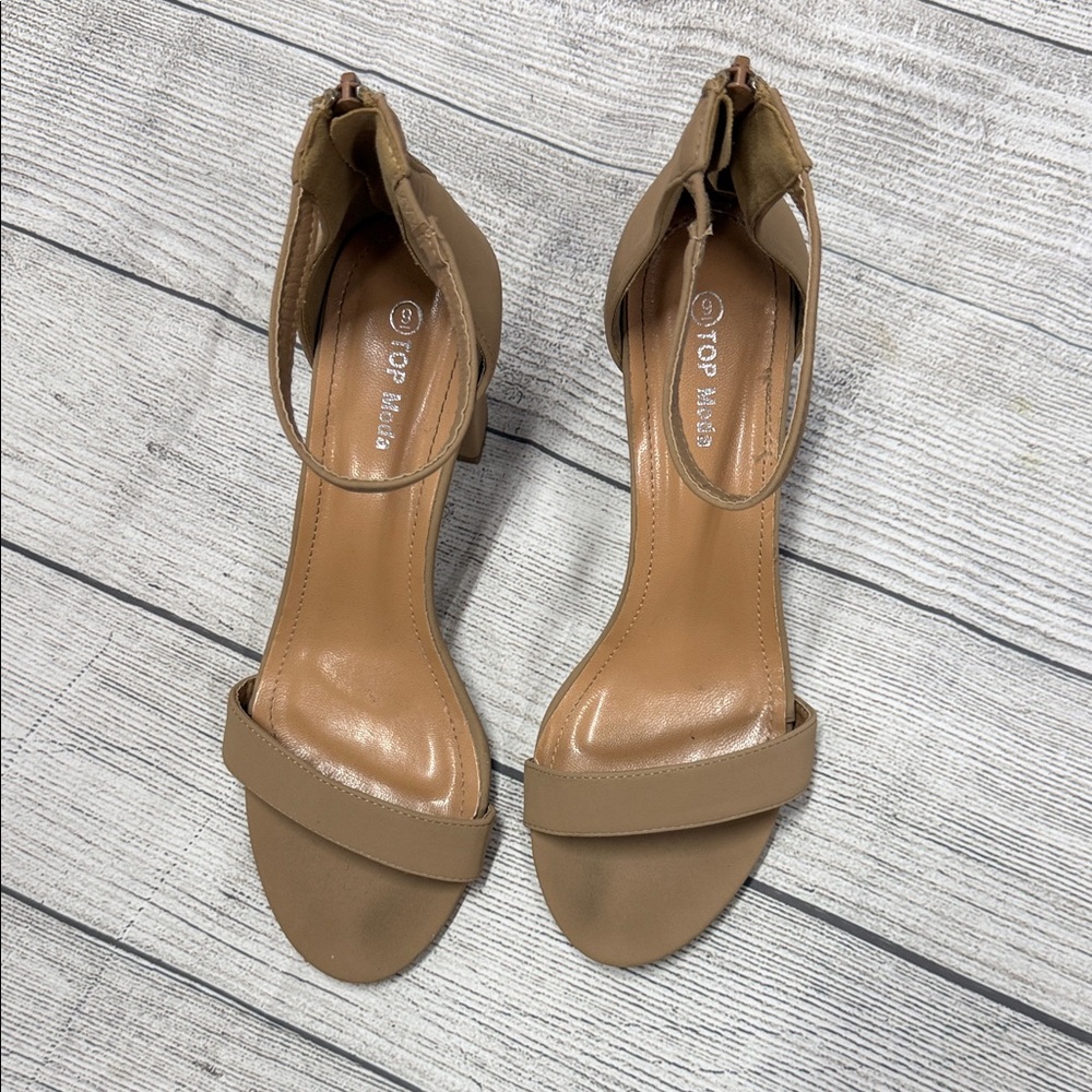 Top Moda Tan Heels/Sandals
